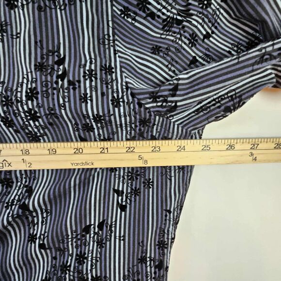 J. Ferrar Long Sleeve Button Up Shirt Mens Sz XL (17.5) Gray Flowers 100% Cotton - Picture 5 of 9